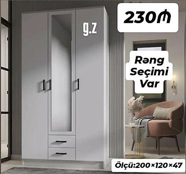tekstil: Üç qapılı paltar dolabı - Minimalist dizayn, düz xətəli frontlar və — 1
