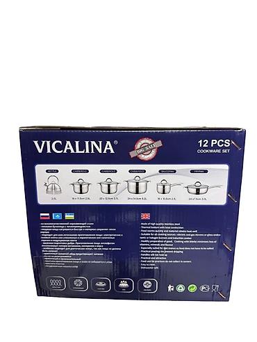 Кухонные принадлежности: Набор посуды VICALINA VL-3018, 12 предметов, из нержавеющей стали — 2