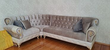 стулья и кресла: Künc divan, Yeni, Açılmayan, Bazasız, Vеlur parça, Çatdırılma yoxdur