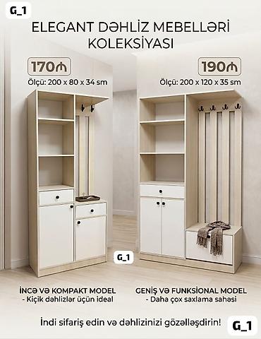 Elegant Dəhliz Mebelləri Kolleksiyası Model 1 – İnce və Kompakt -