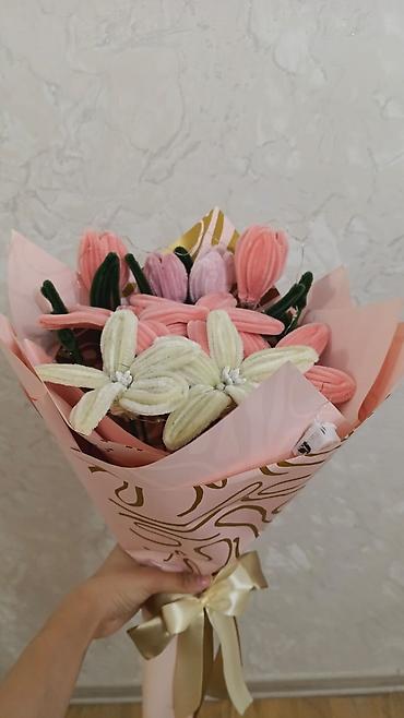 kələm gülü: Yumşaq materialdan hazırlanmış dekorativ gül buketi -son zeng — 3