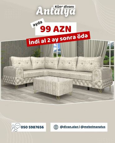 Divanlar: Künc divan, Yeni, Açılan, Bazalı, Parça, Çatdırılma yoxdur — 16