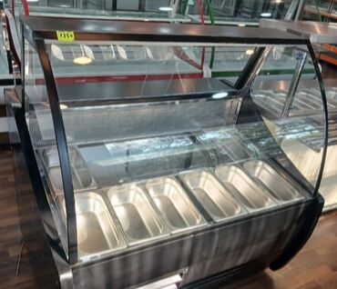 Paltaryuyan maşınlar: Sərgi tipli şüşə vitrin – qida məhsulları üçün soyuducu tezgah - Ön