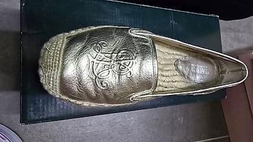 mou obuca: Ralph Lauren ženske espadrile – zlatne - Model: espadrile sa — 2