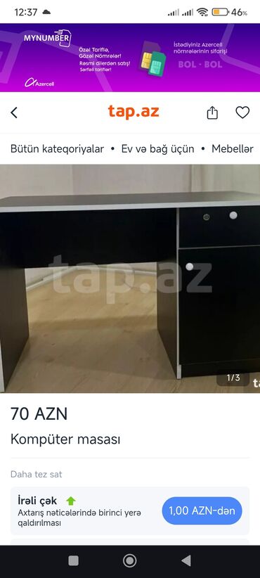 таз: Komiyutur masa təcili 80 azn satılır təzədir