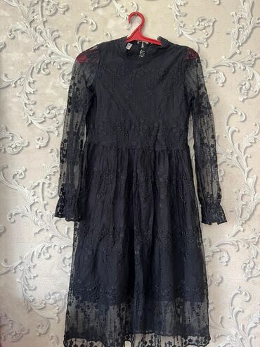 атласное платье рубашка: Вечернее платье, Короткая модель, С рукавами, XL (EU 42)