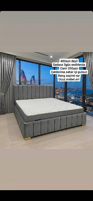 Mebel: Yumşaq başlıqlı iki nəfərlik çarpayı (matraslı model) Dizayn
