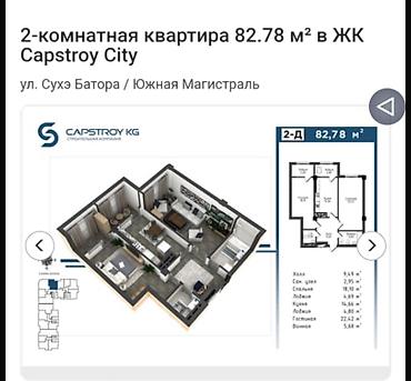 2 8: 2 комнаты, 83 м², Южная Магистраль Элитка, 7 этаж, ПСО (под самоотделку) — 4