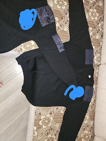 черные мужские свитера: Мужской свитер, 4XL, цвет - Черный — 3