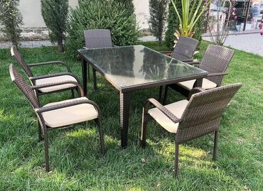 bag evi elanlari: 🏖️🌴🌳 bag mebeli masa ve oturacaq dest hesir Masa desti stol stul dest