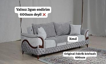 yeni model xalcalar: XMD divan – Original Fabrik istehsalı. - Rəng: Açıq boz - Üç nəfərlik — 1