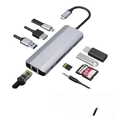 Doking stanice: USB‑C 9‑u‑1 multiport adapter (Gembird A-CM-COMBO9-03) - Portovi: - — 3