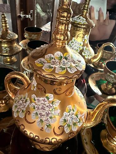 caydan: Çay dəsti, rəng - Qızılı, Şüşə — 3