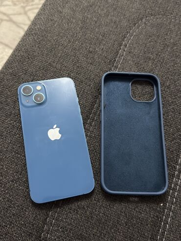 раскладные кнопочные телефоны: IPhone 13, Б/у, 128 ГБ, Pacific Blue, Защитное стекло, Кабель, Зарядное устройство, 84 %