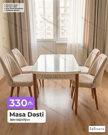 Masa Dəsti – 80×130/170 sm - Masa mexanizmi: açılan (uzanır) - Ölçü