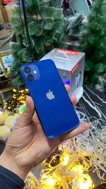 iphone 12 mini бишкек: IPhone 12 mini, Колдонулган, 64 ГБ, Көк, 76 %