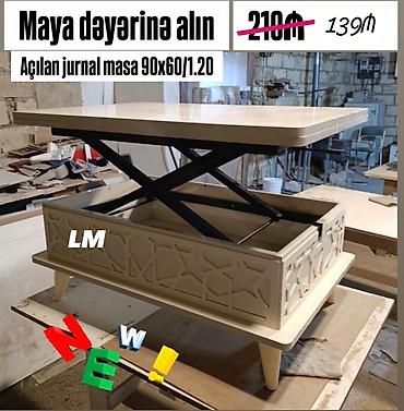 Transformer jurnal masalar. Ölçü: 90*60 bağlı vəziyyətdə H38 90*120