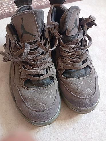 fly london obuca: Patike – košarkaški stil, tamno-smeđe Air Jordan,retro 4 - Visok model — 2