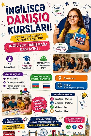 xarici dil: Xarici dil kursu, İngilis dili, Böyüklər üçün, Uşaqlar üçün — 5