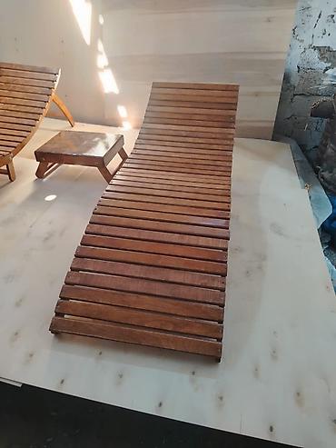kohne mebel: Taxta şezlong – bağ, teras, hovuz kənarı və spa üçün - Material: tam — 2