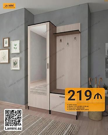 Ev və bağ: Dəhliz dolabı – LA MINI - Modell: Dəhliz Dolabı (güzgülü qapı, asılqan — 1