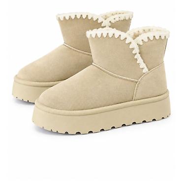 ugg mini cizme: Ženske zimske čizmice – kratke, sa platformom i dekorativnim prošivom — 4