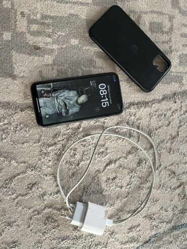 купить телефон айфон 11 бу: IPhone 11, Колдонулган, 128 ГБ, Кара, Коргоочу айнек, Каптама, Кабель, 86 %
