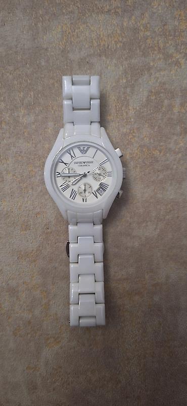 saat omega: Emporio Armani “Ceramica” kişi/qadın qol saatı - Rəng: tam ağ - — 1