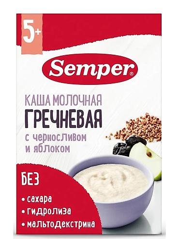 Детская молочная каша Semper «Гречневая с черносливом и яблоком», 5+