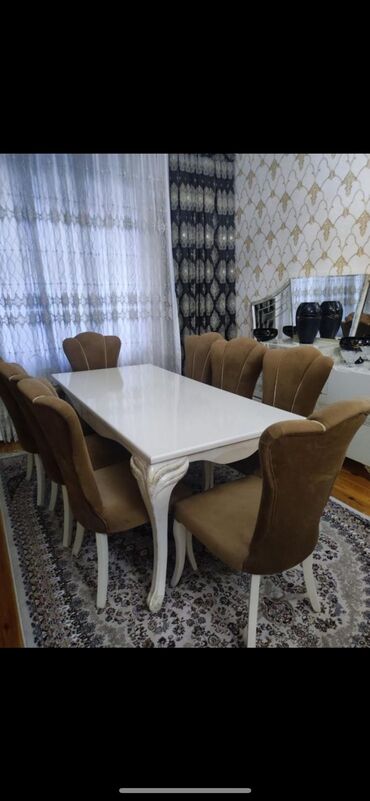 Комплекты столов и стульев: Masa desti satilir *300* azn unvan Bine Gunel2🌺ayse