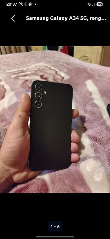 işlənmiş iphone x: Samsung Galaxy A34 5G, 128 GB, rəng - Boz, Düyməli, Barmaq izi, Face ID — 4