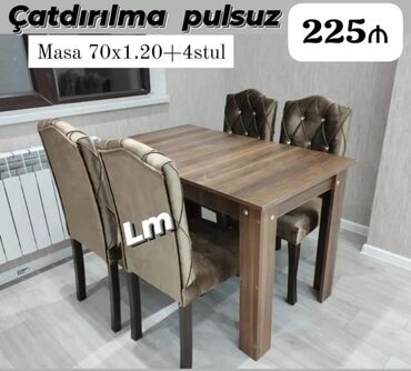 kontakt home metbex stol stul: Mətbəx üçün, Yeni, Kvadrat masa, 4 stul, Azərbaycan