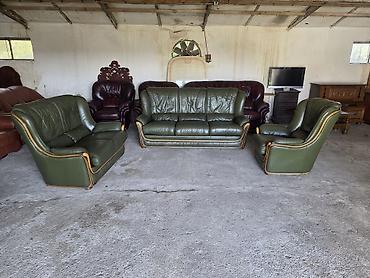 Stilske garniture: Komplet kožne garniture za dnevnu sobu – 1 - Sastav: trosed, dvosed i — 10