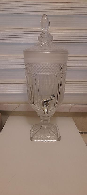 su kondisioner: Şüşə içki dispenseri (kranlı) - Material: qalın, şəffaf şüşə - — 2