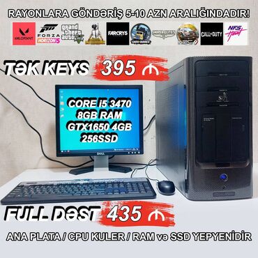 Masaüstü kompüterlər və iş stansiyaları: Oyun üçün Kompüter "Gaming Core i5 3470 GTX1650” ⭐Tək Sistem Bloku –