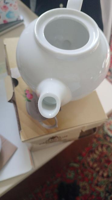 samovar 10 litre: Çay dəsti, rəng - Ağ, Farfor — 5