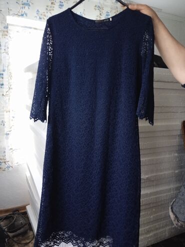 платья с платком: Вечернее платье, Короткая модель, С рукавами, 5XL (EU 50)