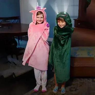bracni: Plišano ćebe dinosaur i jednorog sa led svetlom za mališane. plišano — 1