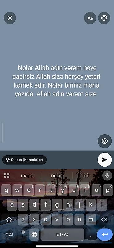 Xüsusi status üçün mətn yazılması xidməti - WhatsApp/Status və ya