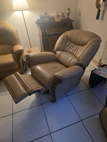 Stilske garniture: Kožna garnitura za dnevni boravak – komplet 1 - Sastav: trosed sa tri — 2