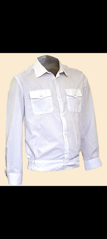 Рубашки: Мужская форменная рубашка белого цвета с длинным рукавом, производство — 5