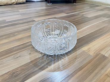 Konfet qabları: Kəsimli şüşə/kristal qab dəsti - 3 ədəd dekorativ şüşə/kristal qab - — 24