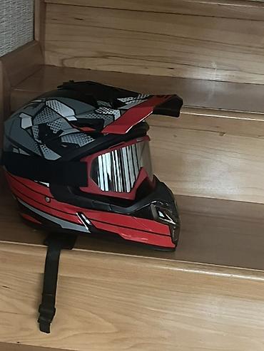 ucuz moto: Motokros/enduro kaskı + qoruyucu eynək dəsti - Üslub — 1