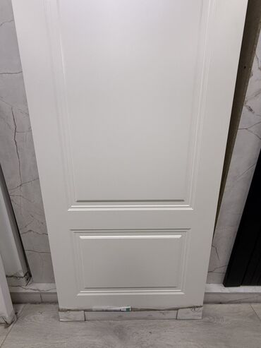 купить межкомнатные двери с коробкой: Жабык ички эшик, МДФ, Боёлгон, түсү - Ак, 200 *