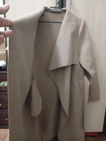 kasmir kaput: Elegantan ženski kaput – bež/boja peska - Model: wrap/pepeljarski — 6