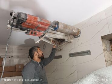 Santexnik işləri: Karotçu beton deşmə dəlmə dəlik kəsmə kəsimi havalandirilma yerlerinin