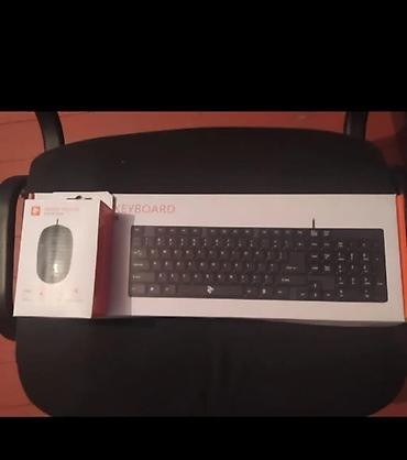 Sim qutu klaviatura və simli optik siçan dəsti. klavyatura mouse teze