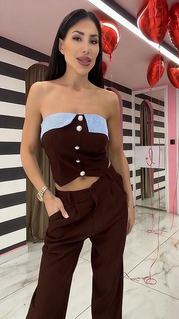 Kompleti: ✅Ženski komplet – strapless korset top i široke pantalone
✅3000 din — 10