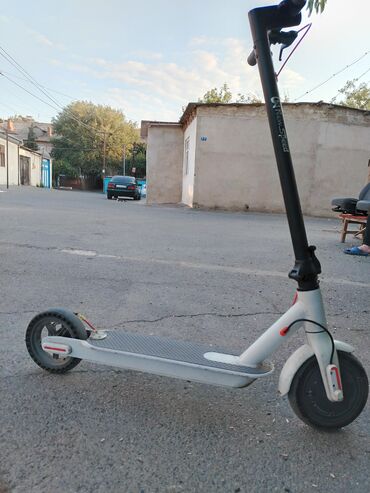 Электросамокаты: Elektrik skuter - Rəng: ağ-gri korpus, qara sükan borusu - Təkərlər