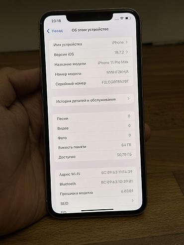 iphone cs: IPhone 11 Pro Max, Новый, 64 ГБ, White Titanium, Защитное стекло, Чехол, 75 % — 7
